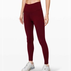 Lululemon Wunder Under High-Rise Tight 28" *Brushed Full-On Luxtreme DEEP ROUGE